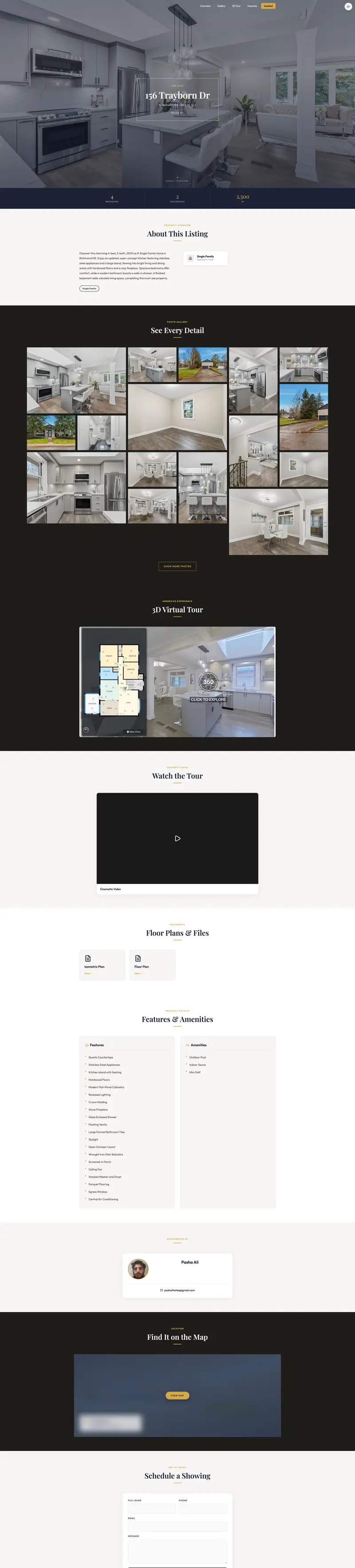 Property website template on desktop